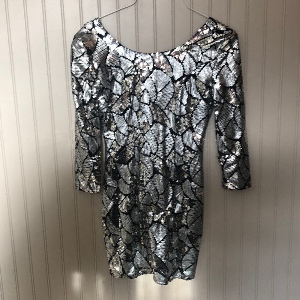 Sliver and Black Mini Dress